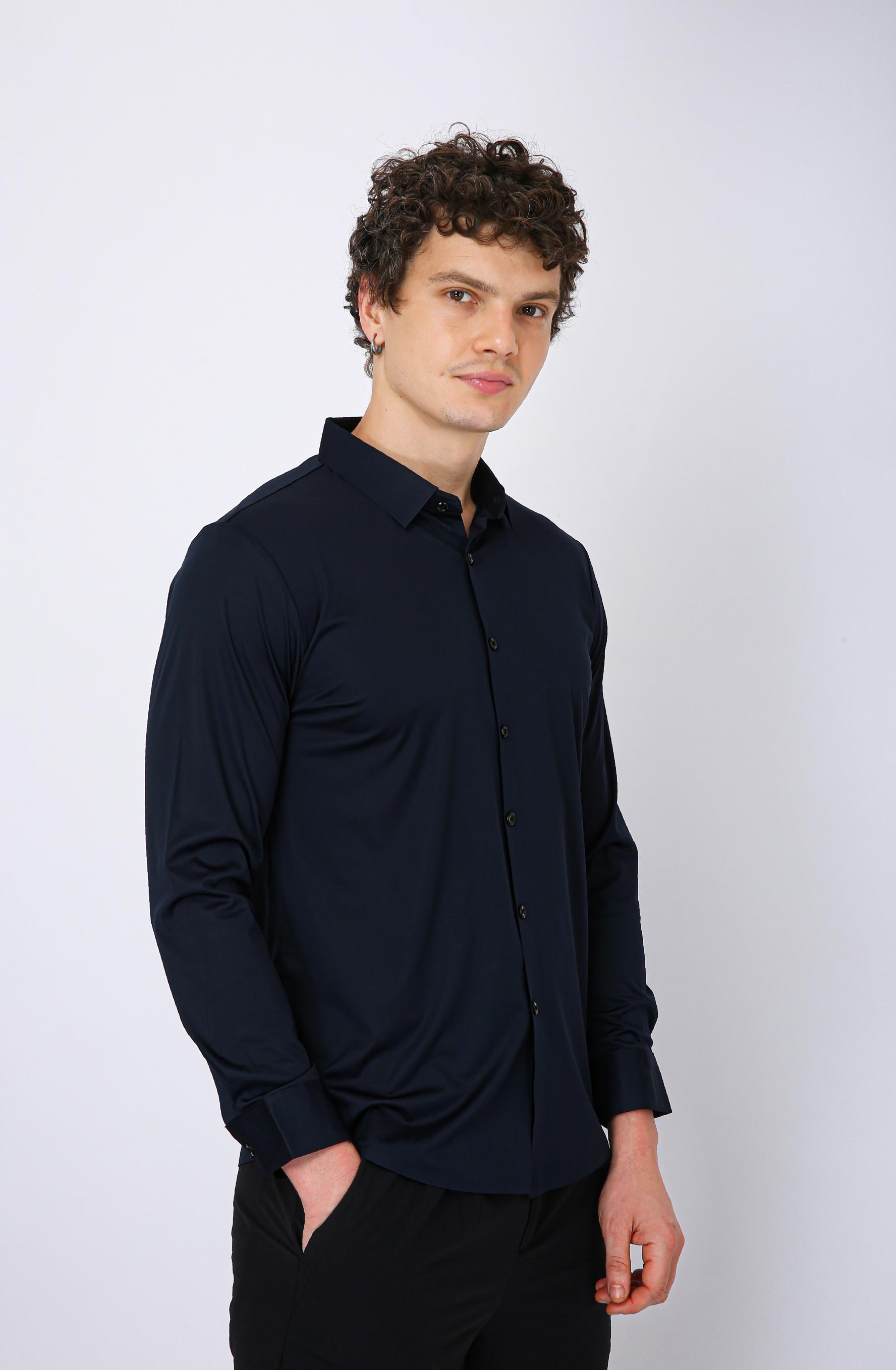 Premium Solid Formal Shirt  - Navy