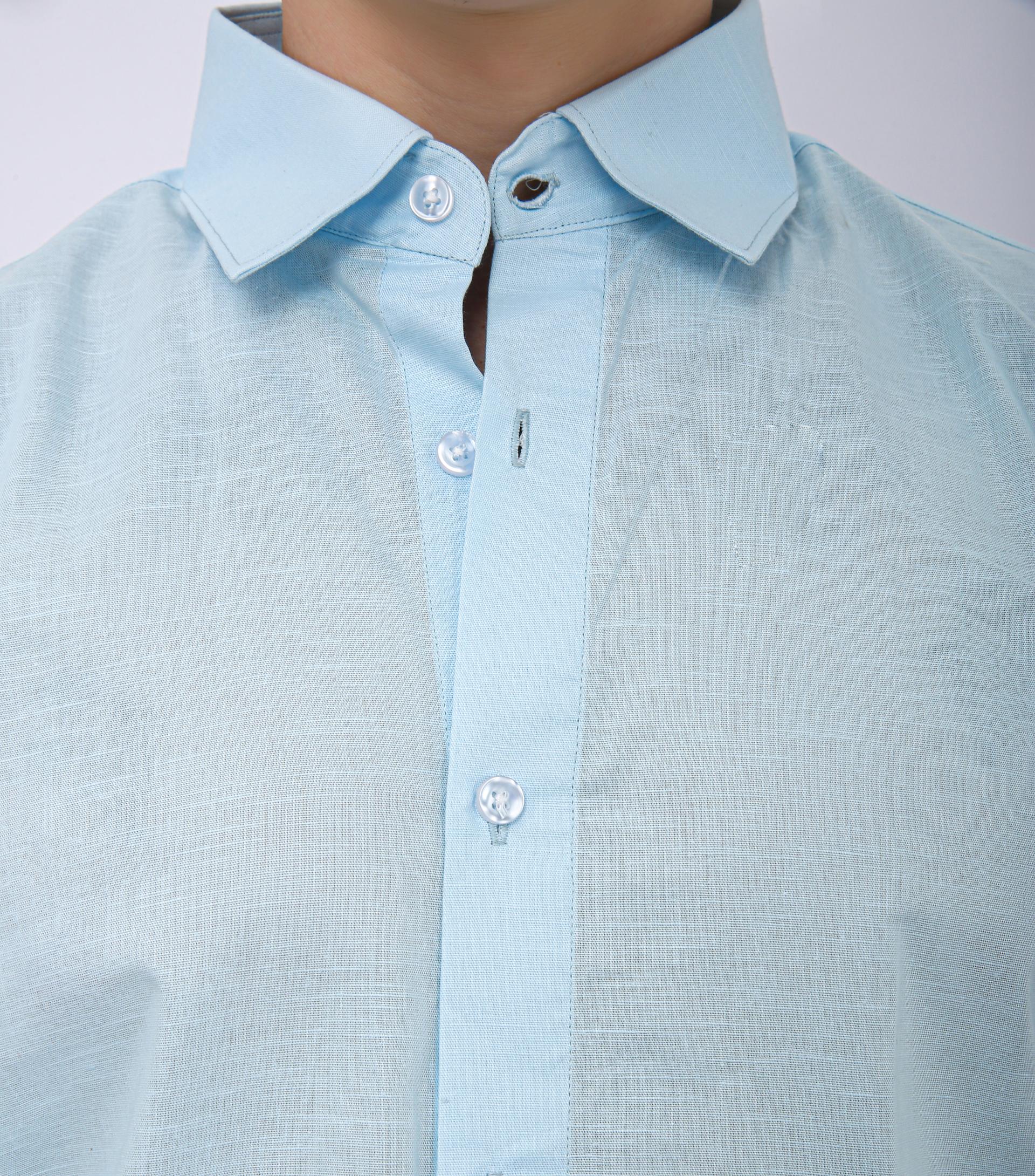 Premium Formal Cotton Shirt - Sky Blue