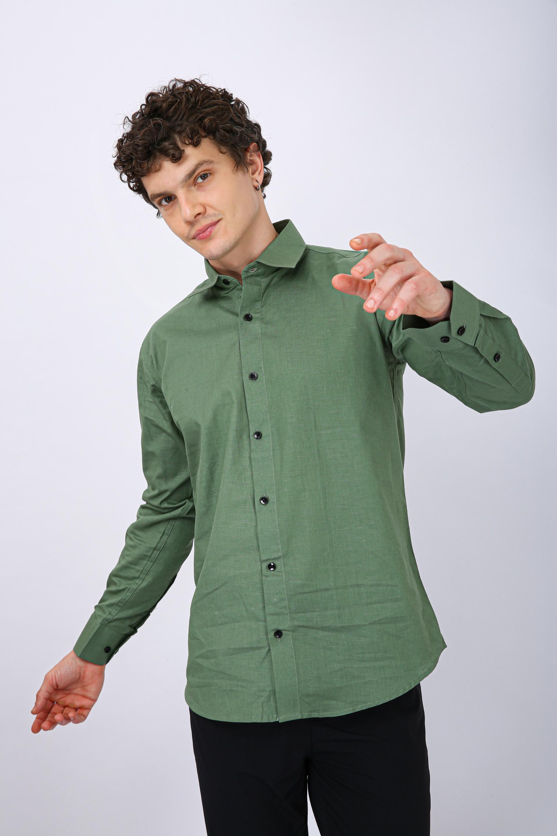 Premium Formal Cotton Shirt - Dark Green