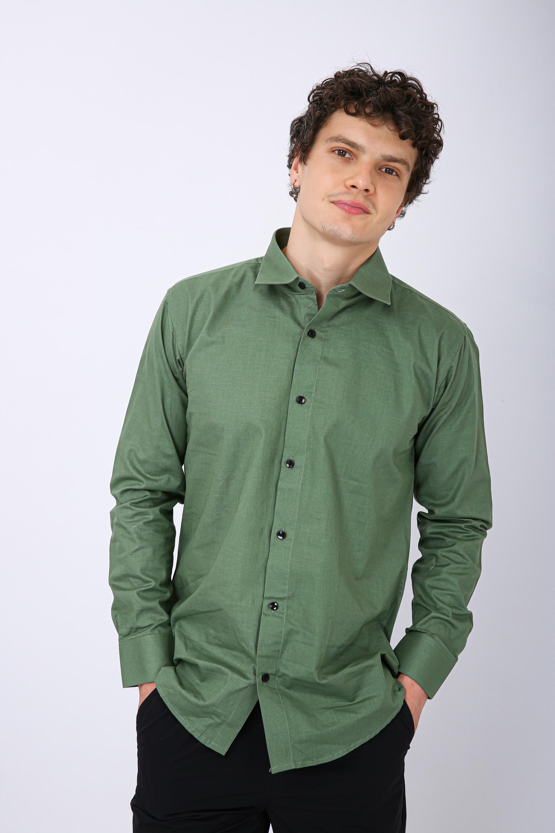 Premium Formal Cotton Shirt - Dark Green