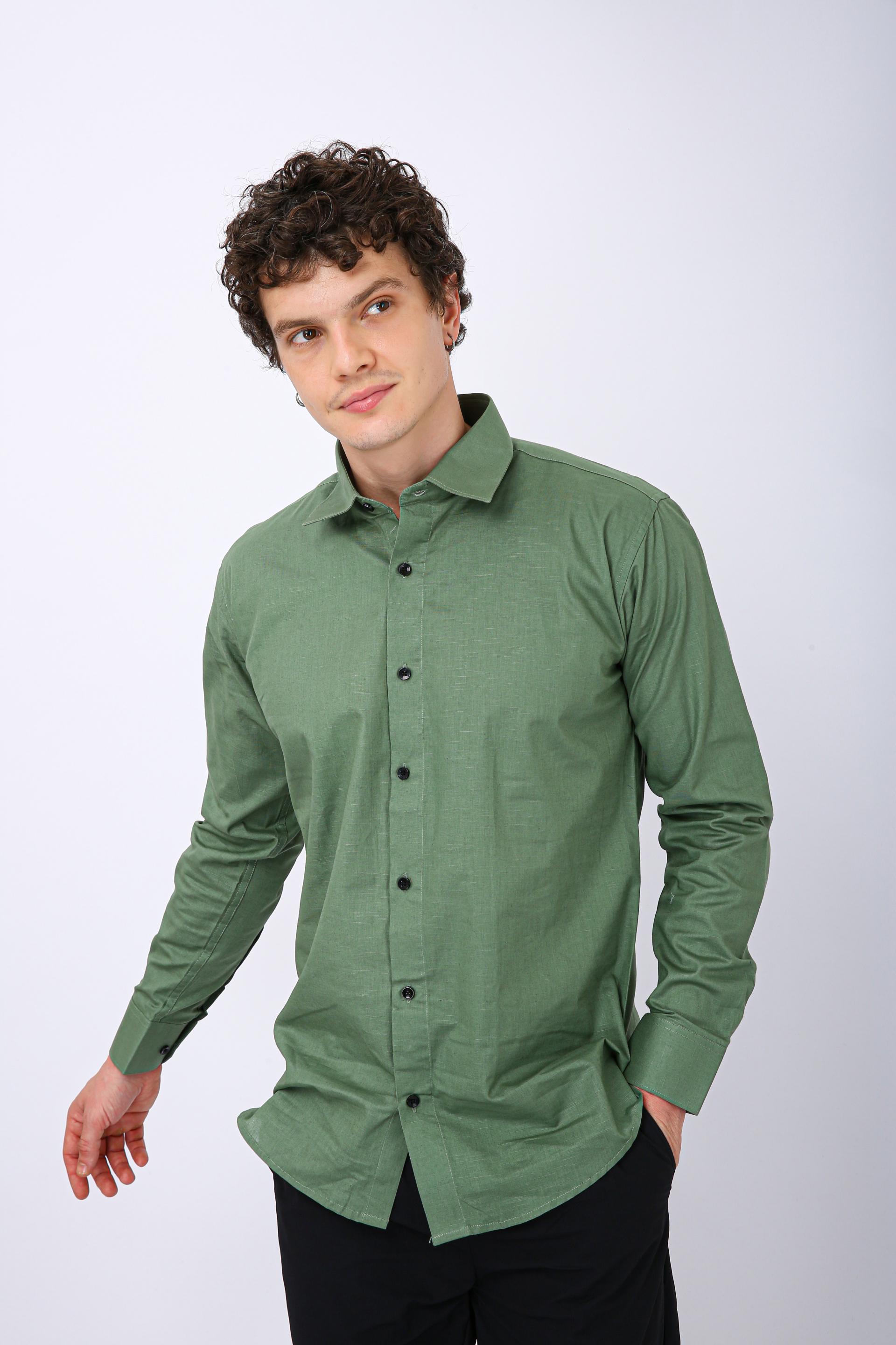 Premium Formal Cotton Shirt - Dark Green