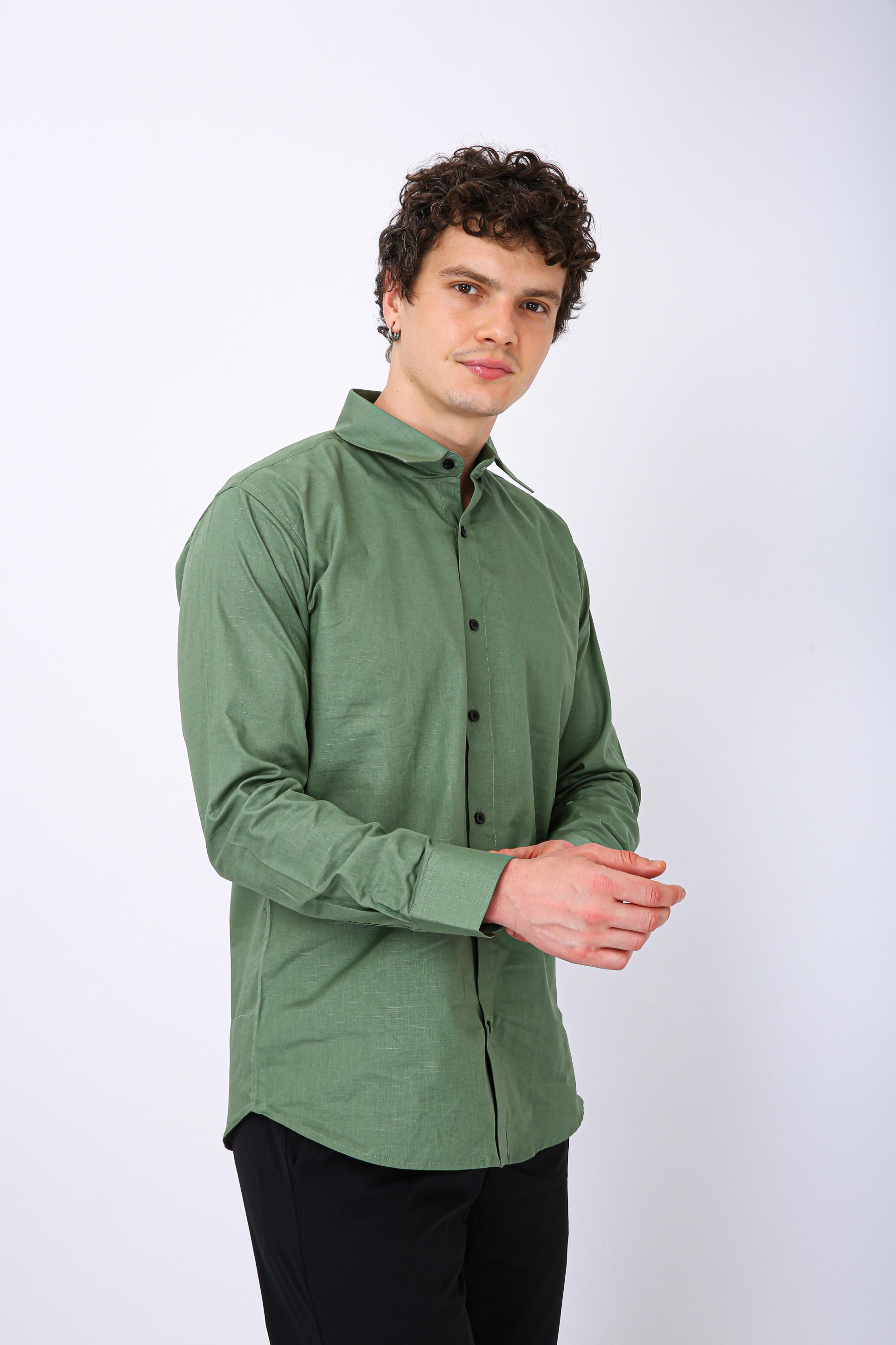 Premium Formal Cotton Shirt - Dark Green