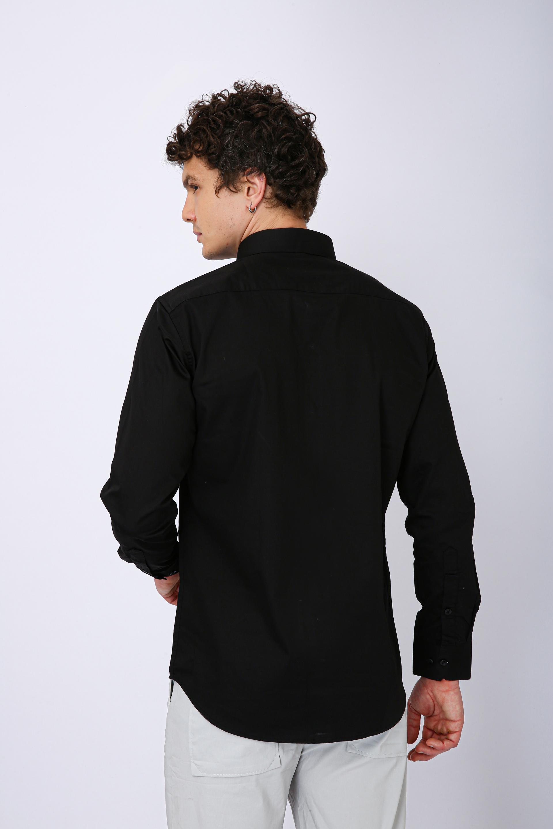 Men's Premium Solid Formal Shirt - Black