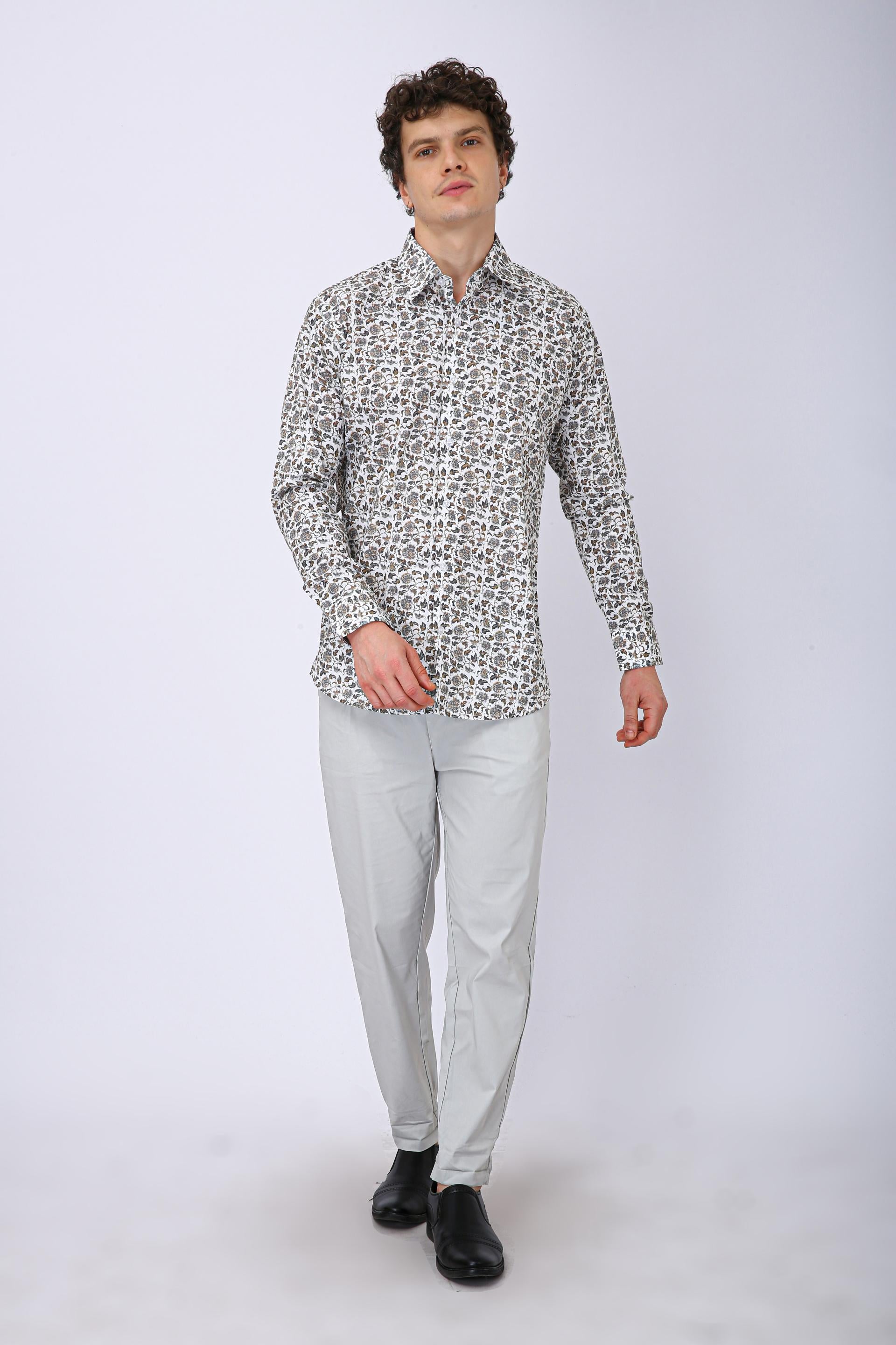 Premium Geometric Printed Casual Shirt - Mughal Style