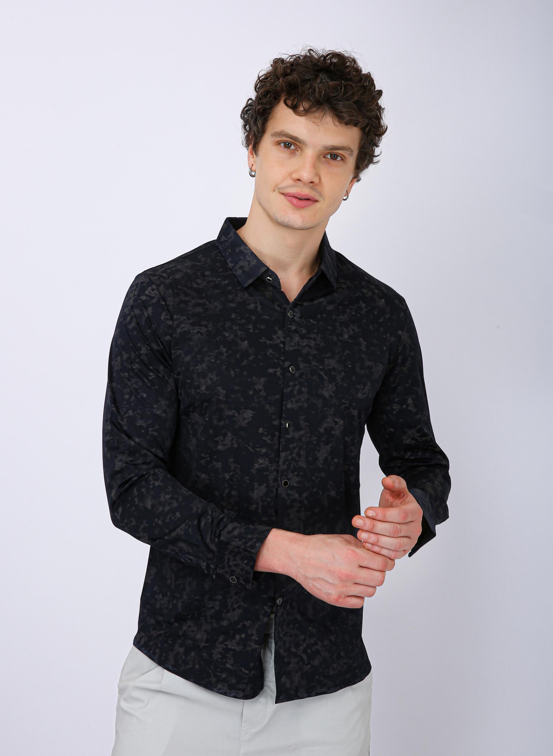 Premium Printed Casual Shirt - Navy