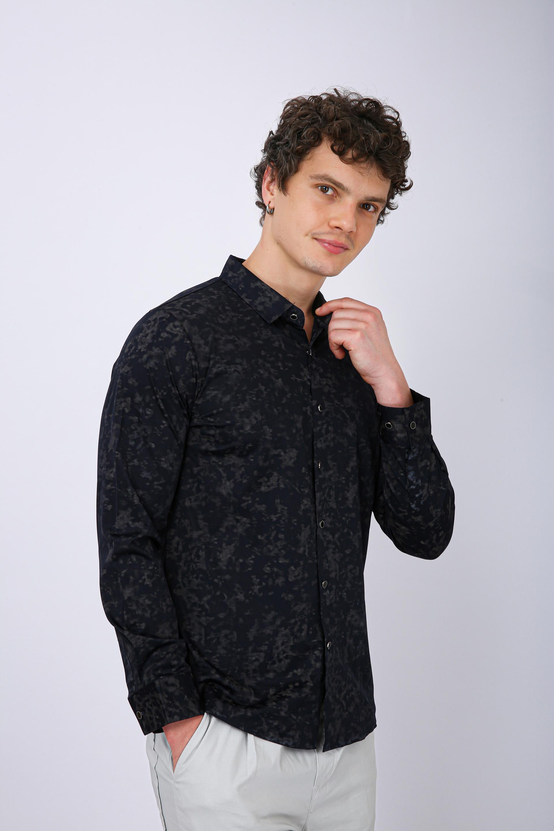 Premium Printed Casual Shirt - Navy